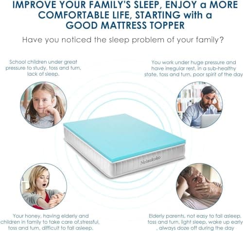 Nelaukoko 2 Inch Memory Foam Twin XL Mattress Topper Bed Topper for College Dorm, Gel Soft Foam Mattress Pad, 2 Inch Mattress Topper Ventilated and Breathable – CertiPUR 6