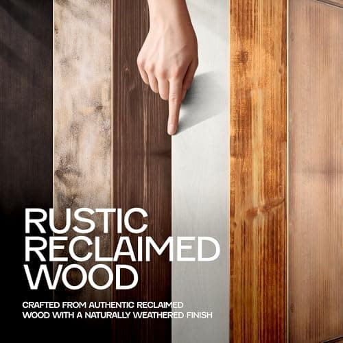 Besti Rustic Vintage Food Serving Trays (Set of 2) | Nesting Wooden Board with Metal Handles | Stylish Farmhouse Decor Serving Platters | Large: 15 x2 x11 - Small: 13 x2 x9 inches (Rustic Burnt) 6