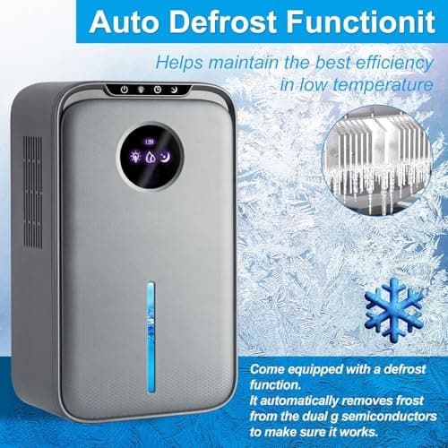 Dehumidifier(88.0OZ) for Bedroom With Drain Hose Timer Quiet Portable Dehumidifier with Auto Shut Off for Home Bathroom Basement Kitchen RV Closet（1000Sq.ft) 5