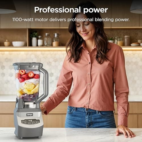 Ninja BL660 Professional Compact Smoothie & Food Processing Blender, 1100-Watts, 3 Functions -for Frozen Drinks, Smoothies, Sauces, & More, 72-oz.* Pitcher, (2) 16-oz. To-Go Cups & Spout Lids, Gray 8
