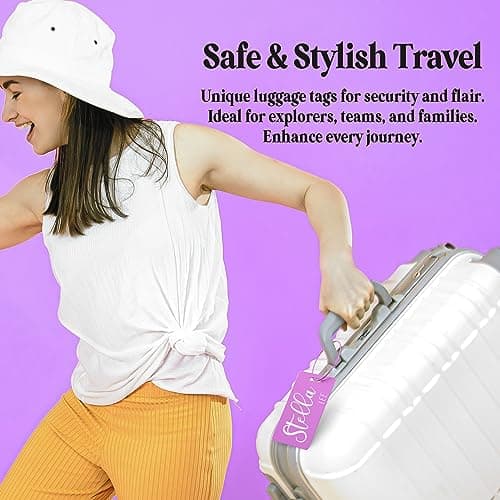 Burst Bird Personalized Luggage Tags for Suitcases - Custom Engraved Metal Tag for Air Travel, Unique Identifiers Name Tags Suitable for Bag & Baggage Backpack 8