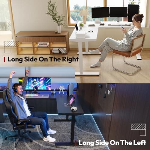 SANODESK Electric Height Adjustable 3-Leg L Shaped Standing Desk Frame, Support up to 220lbs, Sit Stand Ergonomic L Desk Frame Only, Black 6