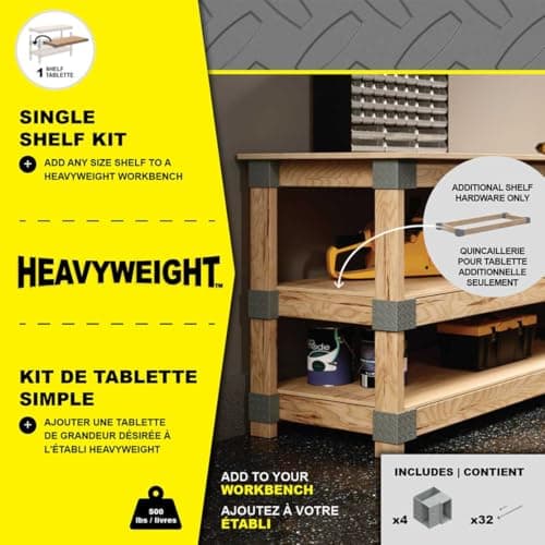 Heavyweight 24 in W x 48 in D DIY Plastic Ceiling Storage Kit, Gray, Overhead Garage Storage Hardware, 500 lb Capacity, Easy 90° Cuts (Lumber Not Included) 7