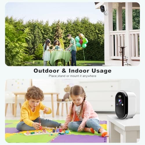 2K Security Cameras Wireless Outdoor, WiFi Battery Powered Indoor Camera for Home Security with AI Motion Detection, Spotlight, 2-Way Talk, Siren, IP65, Cloud/SD Storage - 2 Cameras 7
