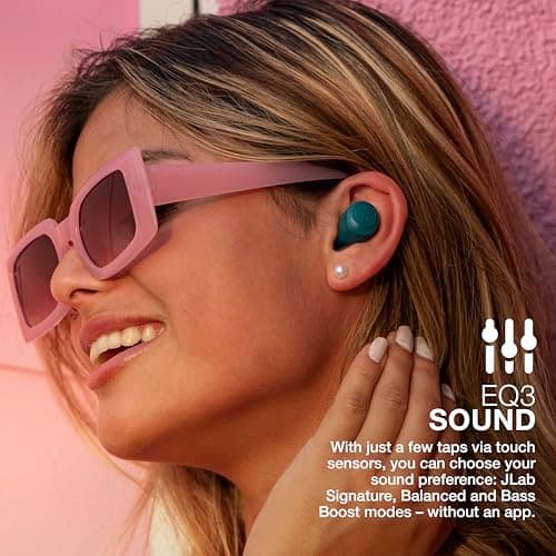 JLab Go Air Pop True Wireless Earbuds, in Ear Headphones, Bluetooth Earphones, Ear Buds with 32H Playtime, Bluetooth Earbuds with Microphone, USB Charging Case, Dual Connect, EQ3 Sound, Teal 7