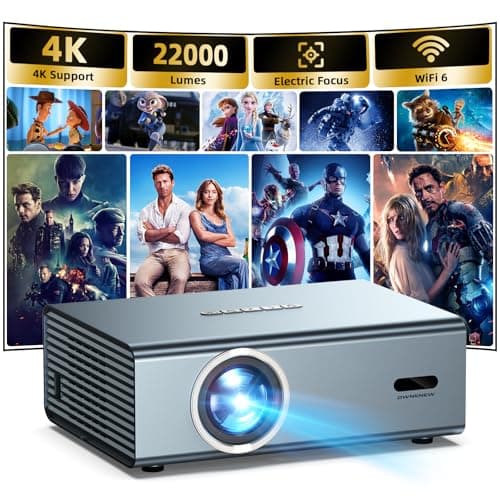 [Electric Focus] 4K Support Projector with WiFi6 and Bluetooth 5.3, Outdoor Projectors for Outside Video Use, OWNKNEW Gaming Movie Proyector, Auto Keystone Correction