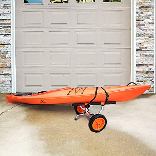 VEVOR Kayak Cart, Heavy Duty 450 LBS Load Capacity Kayak Trailer, Detachable Canoe Trolley Cart with Adjustable Width & Nonslip Support Foot, 12'' Solid Tires for Kayaks Canoes Float Mats Paddleboards 8
