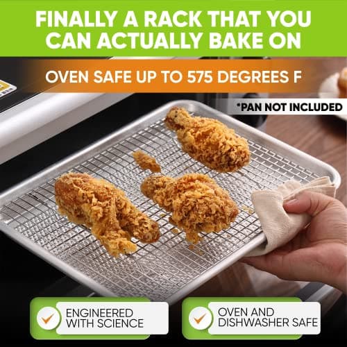 Spring Chef 8.5 x 12 Inch Stainless Steel Cooling Rack for Cooking and Baking - Oven Safe Cookie Cooling Rack - Fits Small Quarter Sheet Pan - Dishwasher Safe 5