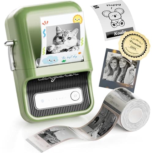 NIIMBOT Sticker Printer, B21 Pro Portabel Sticker Maker, Bluetooth Label Maker, 300DPI HD Label Printer for Photos, Notes, Study Graphics, Memo Maker,50x30mm Label,230Pcs(Green)