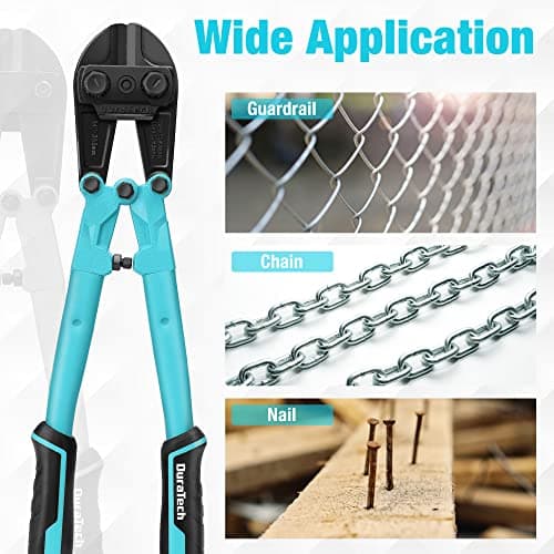 DURATECH 14-inch Heavy Duty Bolt Cutter for Rods, Bolts, Rivets, Chains, and Steel Wires, Bi-Material Ergonomic Rubber Grip Handle, Chrome Vanadium Steel Forged Blade 7