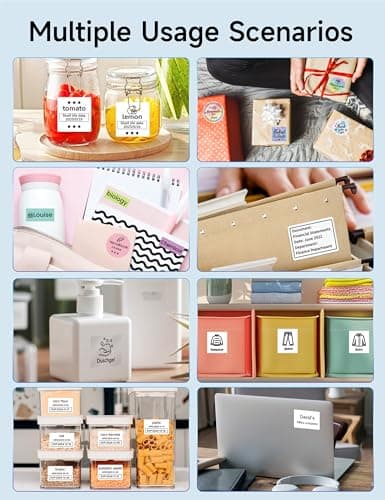 Phomemo M250 Label Maker Machine with Tape, 3 Inch Label Maker for Address, 2026 Upgrade Portable Barcode Printer for Business, Home, Logo Label, Sticker Printer for Phones & PC, with 1 Roll Label 7