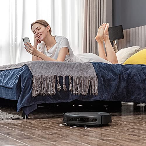 Greenworks Robotic Vacuum GRV-1010 Self-Charging, Wi-Fi Connectivity, 2200Pa Extreme Suction Power, Perfect for Pet Hair, Hard Floors, Carpets, Works with Alexa 9