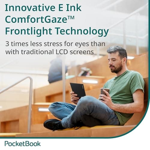 PocketBook InkPad Color 3 E Ink E-Reader 32GB - Enhanced 7.8'' Color E-Paper Display-Eye-Friendly Audio-Book & E-Book Reader-Text-to-Speech-SMARTlight, Bluetooth, Built-in Speaker-Waterproof 6