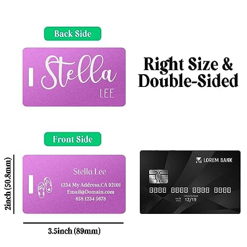 Burst Bird Personalized Luggage Tags for Suitcases - Custom Engraved Metal Tag for Air Travel, Unique Identifiers Name Tags Suitable for Bag & Baggage Backpack 5