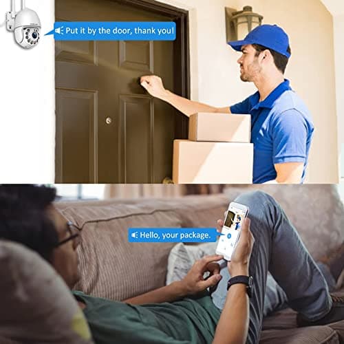 HOSAFE.COM Cameras for Home Security Outdoor WiFi, Plug-in 24/7 Video Surveillance System, Spotlight Color Night Vision, Human Motion Detection, PTZ Auto Tracking, Two Way Talk, Waterproof 6