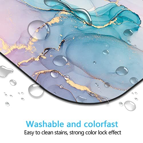 Small Mouse Pad，Mini Mouse Pad 6 x 7 Inch，for Laptop Keyboard Tray Wireless Mouse Home Office Travel，with Non-Slip Rubber Base, Waterproof Mouse Mat，Cyan Blue Marble 4