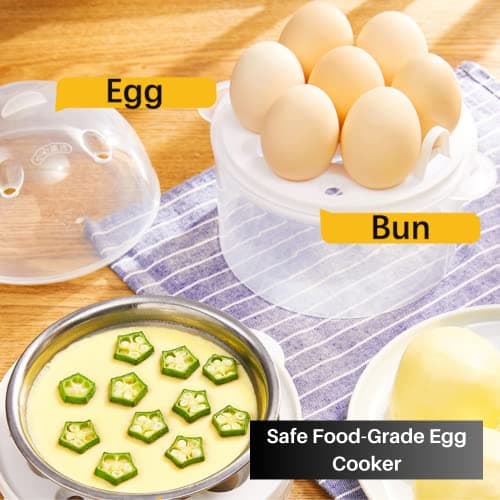 Electric Egg Cooker with Egg Piercer, Rapid Egg Boiler with Auto Shut Off for Hard Boiled Eggs, Perfect for Quick Breakfast; Poached Eggs, Scrambled Eggs, Omelets (White) 7