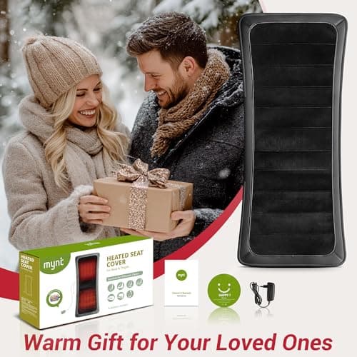 Longer Heated Seat Cover PU-Leather Winter Seat Cushion Fast Heating Seat Warmer with Hand Controller to Promote Blood Circulation Relieve Fatigue for Home & Office Warm Gift for Men Women 8