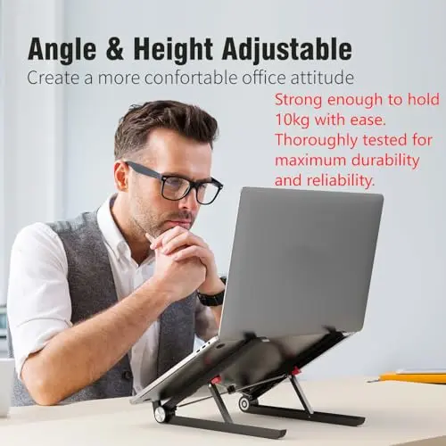 Portable Laptop Stand for Dell Alienware m17 m16 m15 m18 x17 x16 x15 x14 Area-51m 16 Aurora 14 15 16 17 18 inch Gaming Laptop for desk,Made of Reinforced Nylon, 304 Stainless Steel and Silicone 6