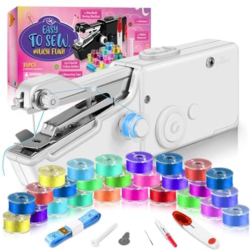 Handheld Sewing Machine, Automatic Cordless Mini for Beginners and Adults, Easy to Use and Battery Operated Portable for DIY, Fabrics, Clothes, Home and Travel