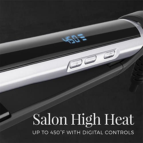 Remington Pearl Pro Ceramic Flat Iron Hair Straightener, 1-inch Floating Plates, Fast 30 Second Heat up, Black & White 2