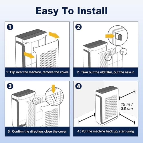 PETOX Vital 200S Replacement Filter for LEVOIT Vital 200S and Vital 200S-P Air Purifier, True and High-Efficiency Activated Carbon Filter, Vital 200S-RF, 2 Pack, White 11
