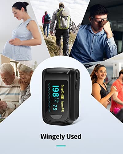 Pulse Oximeter Blood Oxygen Monitor Fingertip HealthTree Bluetooth Pulse Ox with Free APP, O2 Pulse Oximeter Finger and Heart Rate Monitor 7