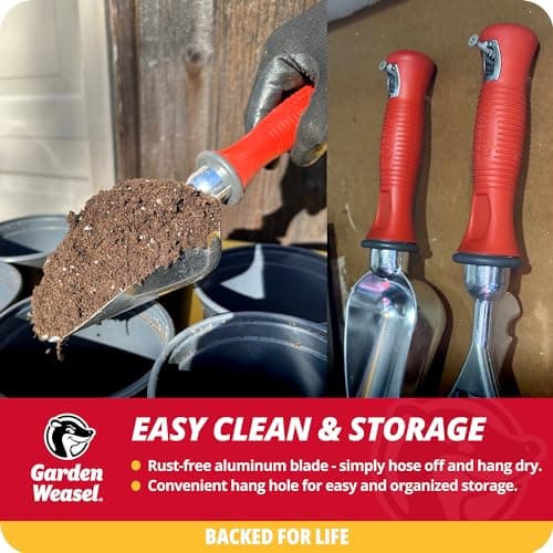 Garden Weasel Potting Scoop - Oversized | Dig and Transport | Planting and Gardening Hand Digging Tools, Heavy Duty Soil Scoop, Mini Gardening Shovel | 91362 7