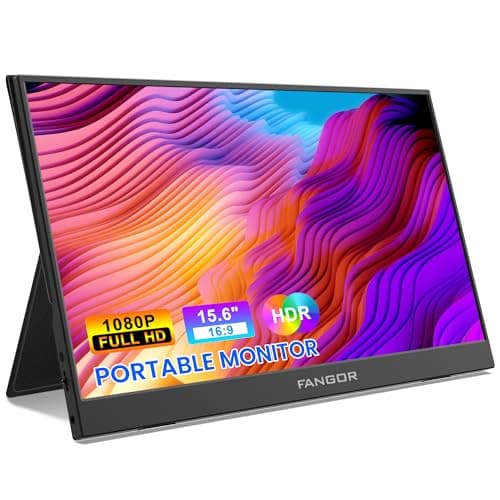 FANGOR Portable Monitor, 15.6" FHD 1080P Travel Monitor for Laptop, Ultra-Slim HDR IPS Computer Gaming Display, USB-C HDMI Screen Extender with Smart Cover for Laptop PC Phone Mac Xbox PS4/5