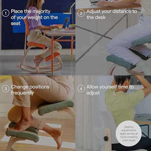 Varier Variable Natural/Black Ergonomic Kneeling Chair – Multi-Purpose Rocking Seat for Home, Office and Study – 10 Year Quality Guarantee 10