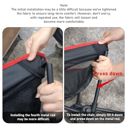 Doseno Backpacking Chair, Camping Chairs for Adults, Foldable Portable Chair for Outside Camp Sports Beach Travel Hiking 5