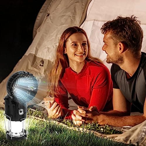 2024 Upgrade Solar Powered Camping Lantern with Fan - Stay Cool and Well-lit During Outdoor Adventures with This Versatile Lantern Featuring a Built-in Fan for Added Comfort. 8