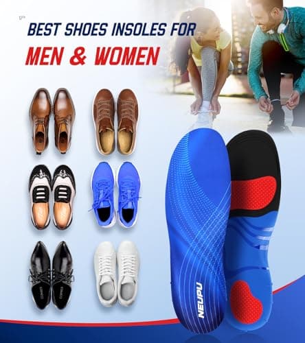 NEUPU 240+lbs Heavy Duty High Arch Support Orthotic Insoles for Plantar Fasciitis Pain Relief - for Men, Women, Work Boots, Shoes 5
