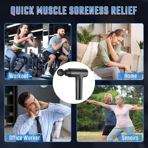 cotsoco Massage Gun Deep Tissue, Muscle Massage Gun with 9 Attachment Heads 20 Speeds & Silent Brushless Motor for Pain Relief, Handheld Percussion Back Massager Gun for Athletes (Black) 7