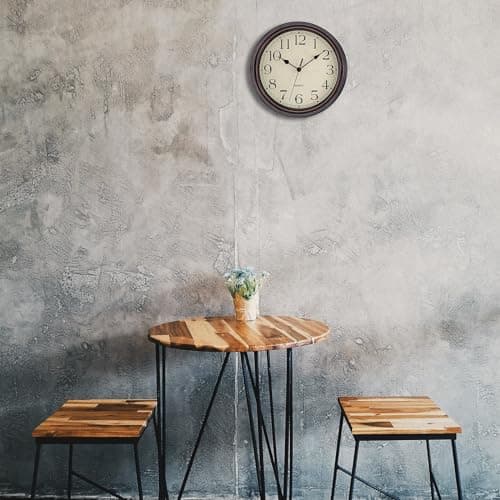 Foxtop Retro Silent Non-Ticking Round Classic Clock Quartz Decorative Battery Operated Wall Clock for Living Room Kitchen Home Office 12 Inch (Bronze) 8