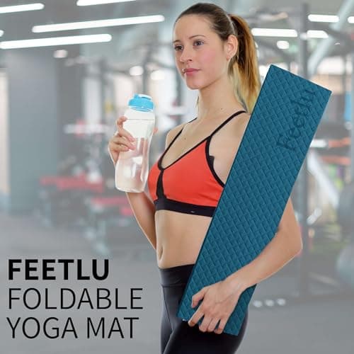 Foldable Yoga Mat – 1/4 Inch Thick, Lightweight, Easy to Store, Non-Slip Travel Yoga Mat for Fitness, Yoga, Pilates, Home Workouts, and Floor Exercises 6