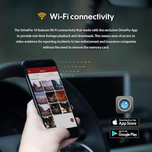 Transcend DrivePro Dash Cam Front, 1440P 2K QHD Dash Camera for Cars, 64GB Card Included, with Super Night Vision/Wi-Fi/WDR/G-Sensor/Exclusive App/High-Sensitivity Image Sensor, Support 512GB Max 7