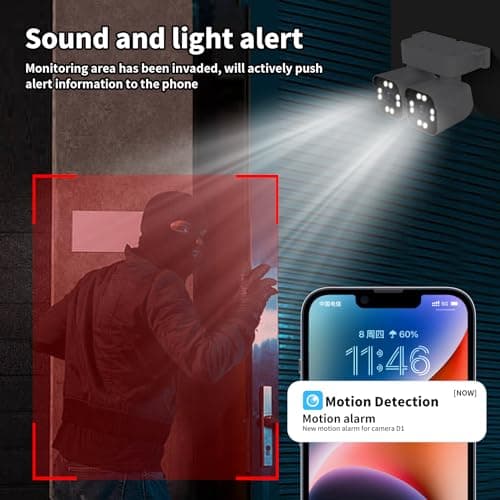 Dual Lens Outdoor Cameras 2.5K/5MP House Cameras Wired Plug-in | Wireless WiFi Camera with Audio and Video,PTZ,Auto Tracking,7/24 Recording,Color Night Vision,Cloud & SD Card Storage. 5