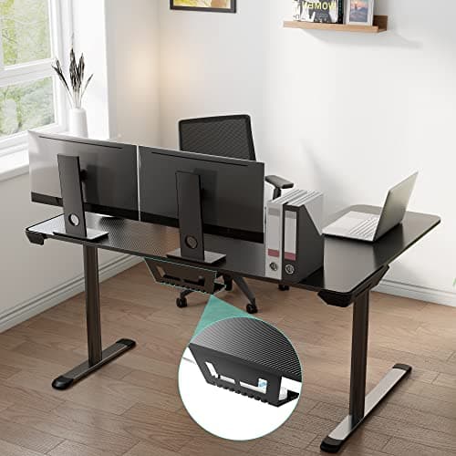 EUREKA ERGONOMIC L Shaped Gaming Desk, 60 Inch L60 Home Office Corner PC Computer Gamer Table Large Writing Workstation Gifts w Mouse Pad Cable Management, Space Saving, Easy to Assemble, Left, Black 6