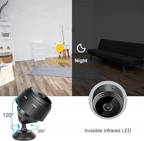 HIDRUO Guard House Security Camera, Household Mini Cameras,1080p HD Magnetic Mini Wireless WiFi Cameras, with Wide-Angle Lens ＆ Smart Alarm for Home, Door, Garage (1Set(32G)) 2