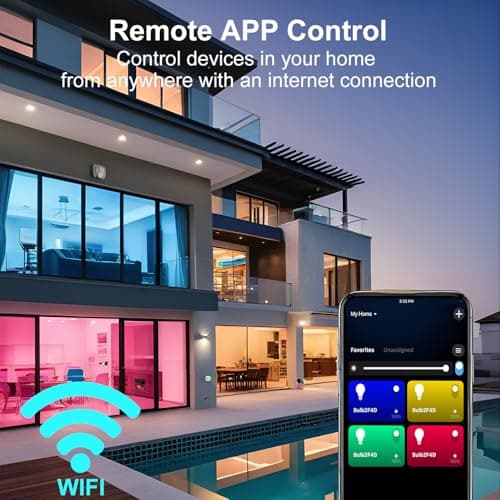 luckystyle Smart Light Bulbs, 9W A19 E26 800LM WiFi Bluetooth LED Bulbs Compatible with Alexa, Google Assistant & Home, 16 Million Colors Music Sync Color Changing Dimmable RGBWW Lights Bulb (4) 4