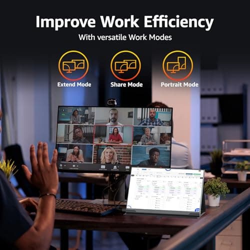 cocopar Portable Monitor 4K - 17.3 Inch UHD FreeSync HDR IPS 130% sRGB 3840x2160 Lightweight Eye Care Computer Display with Type-C mini DP HDMI for Xbox PS4/5 Laptop PC Mac, with Smart Case VESA 7