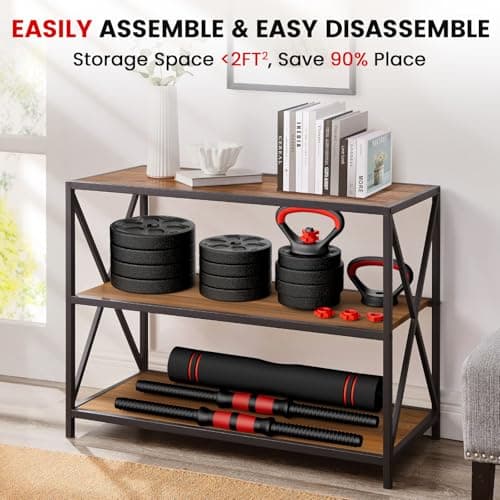 BDSHE Adjustable Dumbbell Set, 45lbs Free Weight Set with Upgraded Nut,4 in1 Dumbbells Set Used as Barbell, Kettlebells, Push up Stand, Weight Set for Home Gym Suitable Men/Women 9