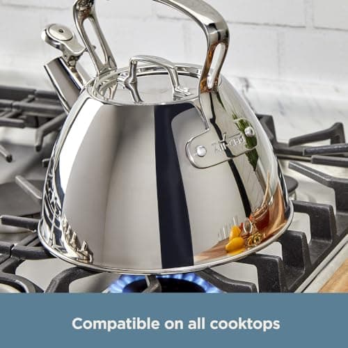 All-Clad Specialty Stainless Steel Tea Kettle 2 Quart Induction Pots and Pans, Cookware Silver 5