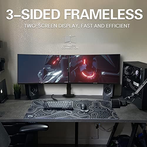 CRUA 27" Curved Gaming Monitor, QHD(2560x1440P) 144Hz/165Hz 99% sRGB Professional Computer Monitors, Support AMD FreeSync, Wall Mountable Installs(HDMI, DP)-Black 7