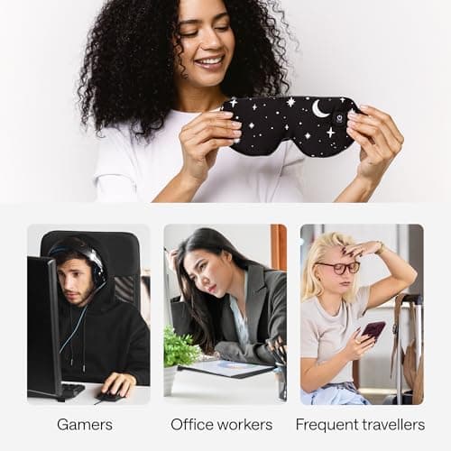 Heated Eye Mask – Warm Compress for Dry Eyes & Stye Eye Treatment – Weighted Heating Sleep Mask for Dark Circles and Puffiness, Migraine Relief Heat Steam Patches Products for Sleeping 8