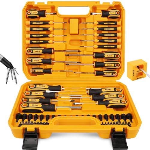 Magnetic Screwdriver Set with Case: 86-Piece Slotted Phillips, Hex, Torx, Precision, Nut Drivers, Driver Bits and Magnetizer, Ergonomic Handle, Ideal for Mechanics and Professionals