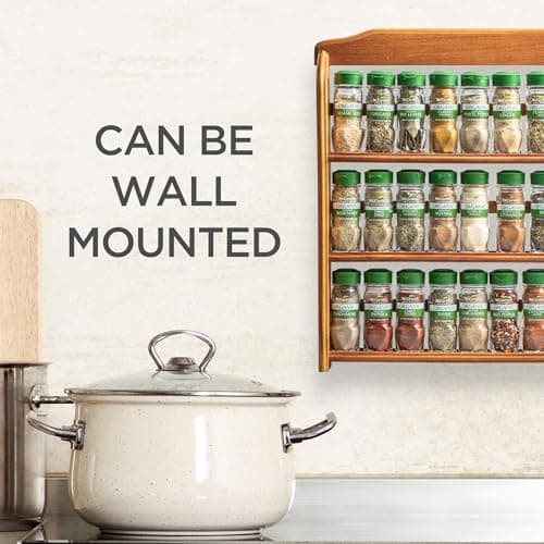 McCormick Gourmet Three Tier Wood 24 Piece Organic Spice Rack Organizer with Spices Included, 27.6 oz 5