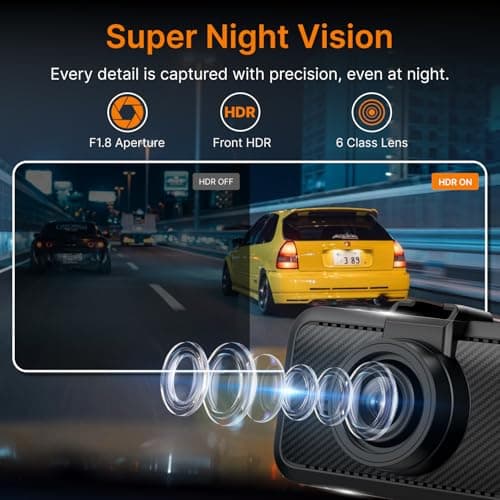 Miofive Dash Cam Front – 4K UHD Dash Camera for Cars, Built-in Bluetooth, 5G Wi-Fi, GPS, 3" IPS Screen, Night Vision, 140° Wide Angle, HDR, 24-Hour Parking Mode, G-Sensor(S1) 6
