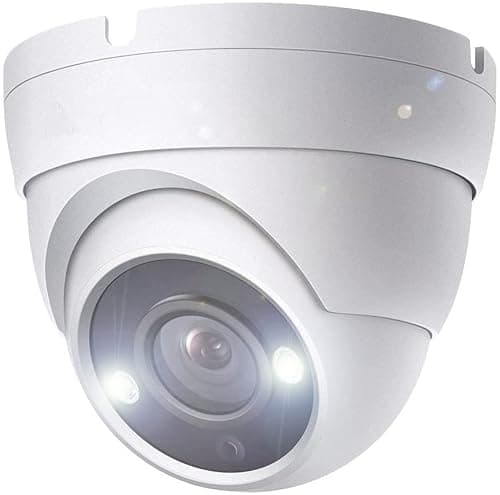 Real HD 5MP Full Color Night Vision Dome TVI CCTV Security Camera with Visible White LED Lights, 65ft Night Vision, 2.8mm Wide Viewing Angle, Outdoor, Full Metal, ONLY Compatible with 5MP and 8MP DVR